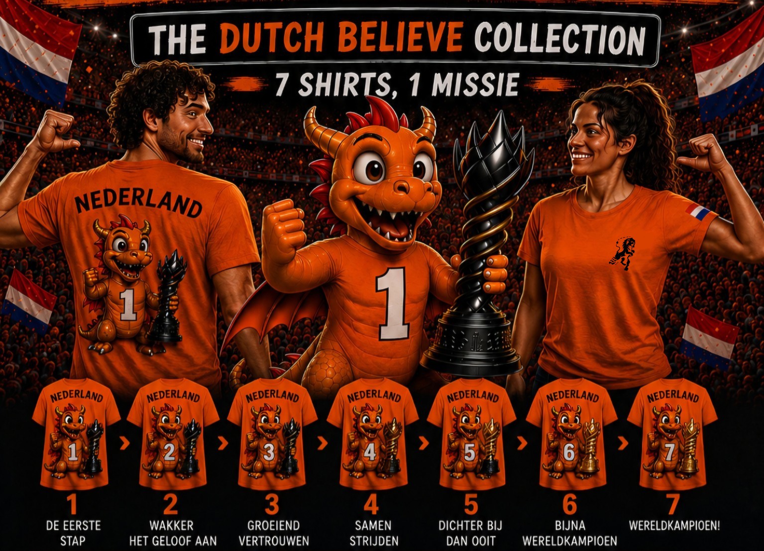 The Dutch Believe Collection — 7 shirts, 1 missie